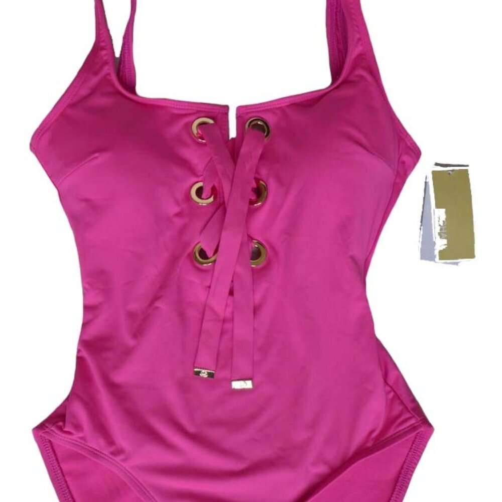 NWT Michael Kors Pink Lace One Piece Swimsuit Size 6